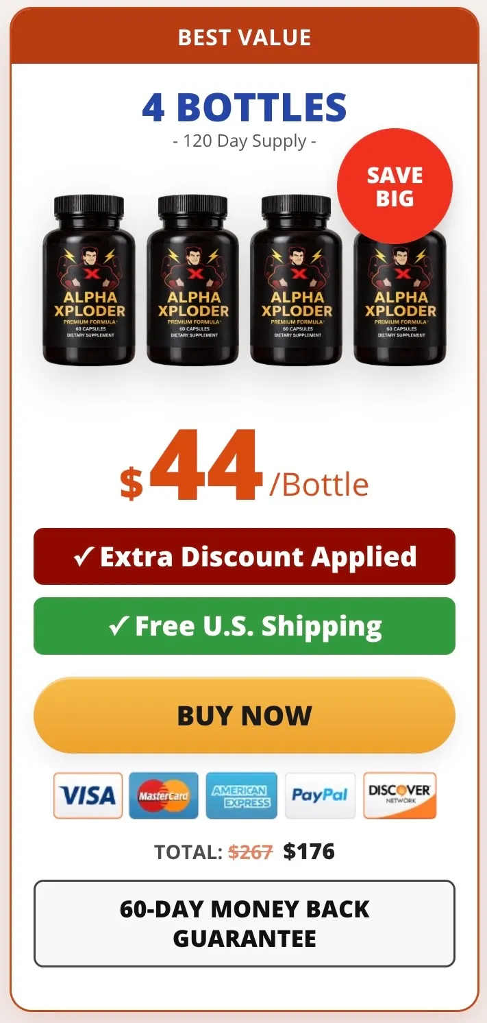 Alpha Xploder 4 bottles - 120 day best value supply